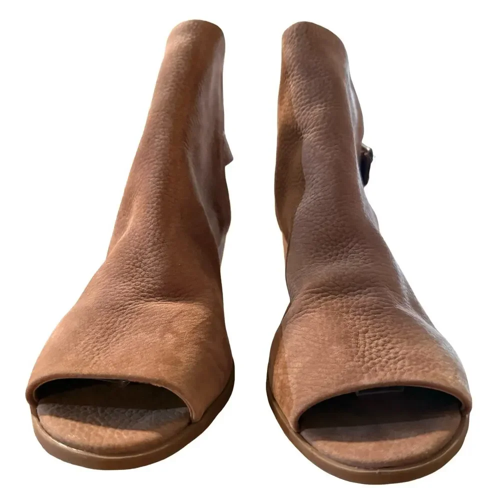 Lucky Brand Bray Slingback Open Toe Chunky Heel Shoes Booties Sandals sz 11